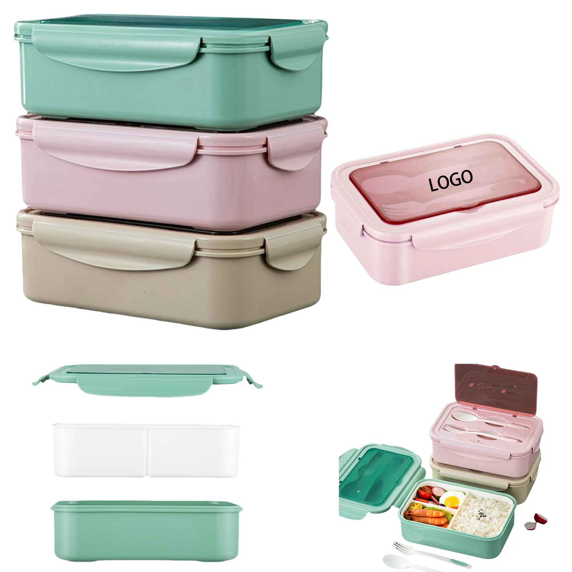 PP5 Plastic Microwave Lunch Box With Dinnerware MOQ20