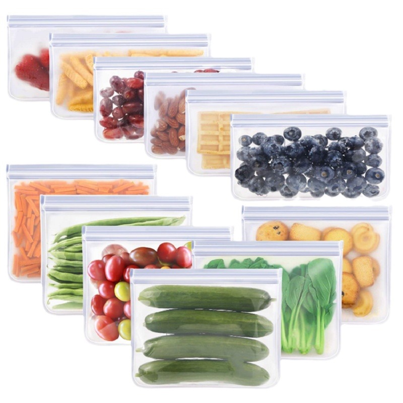 Silicone Reusable Freezer Food Storage Bag for Meat Veggies 6