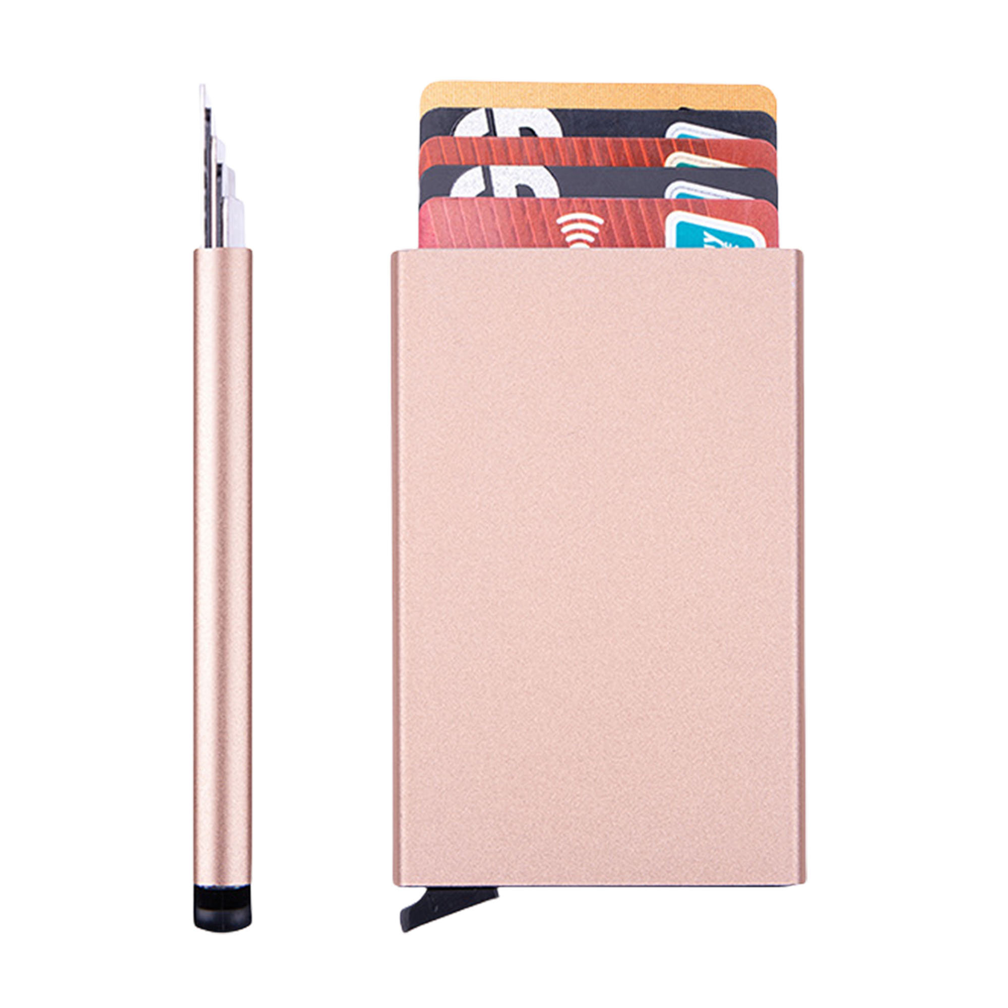 Anti-Magnetic RFID Blocking Automatic Pop-Up Card Holder for ID Credit Cards 2