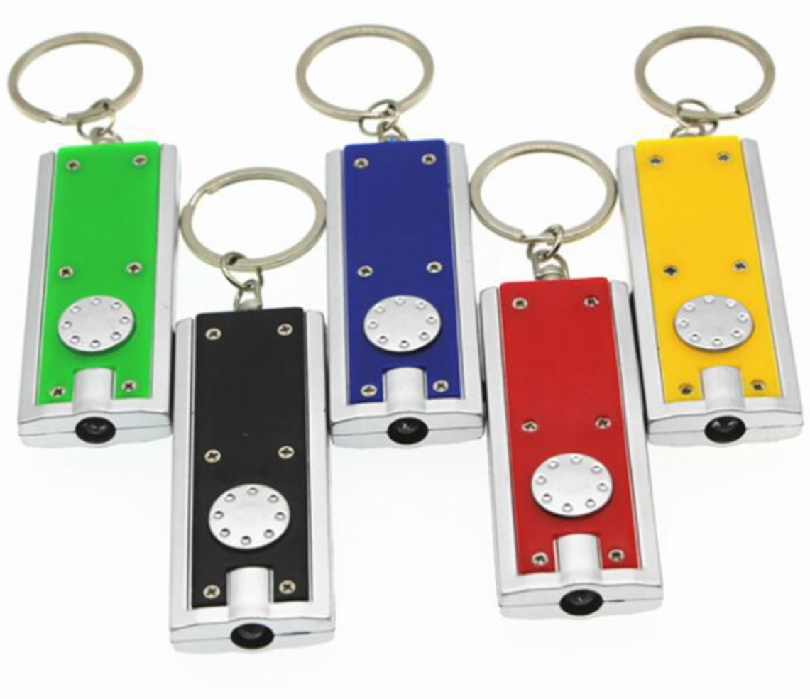 Slim Rectangular Flash Light with Swivel Key Chain 2