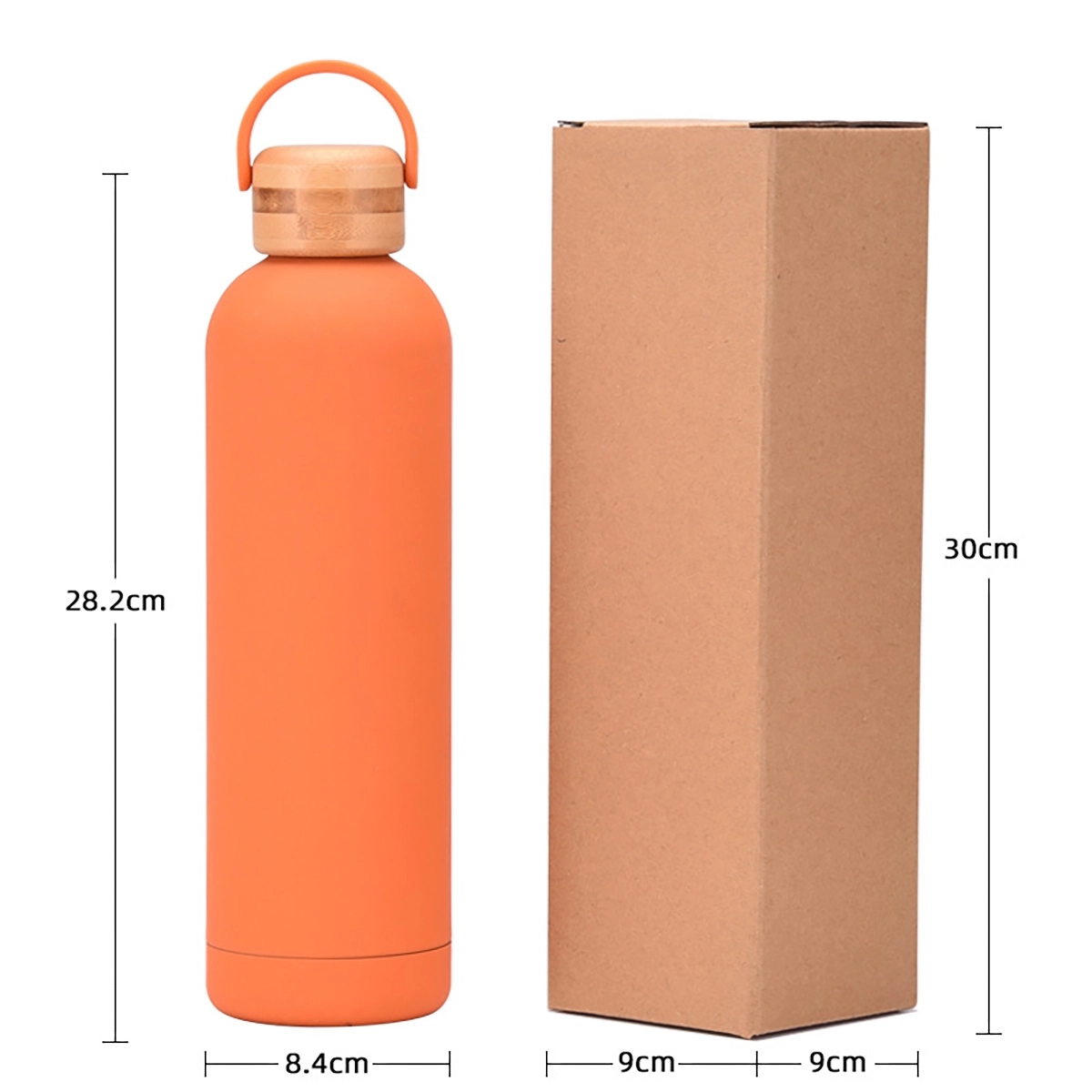 1L Insulated Water Bottle With Bamboo Lid 2