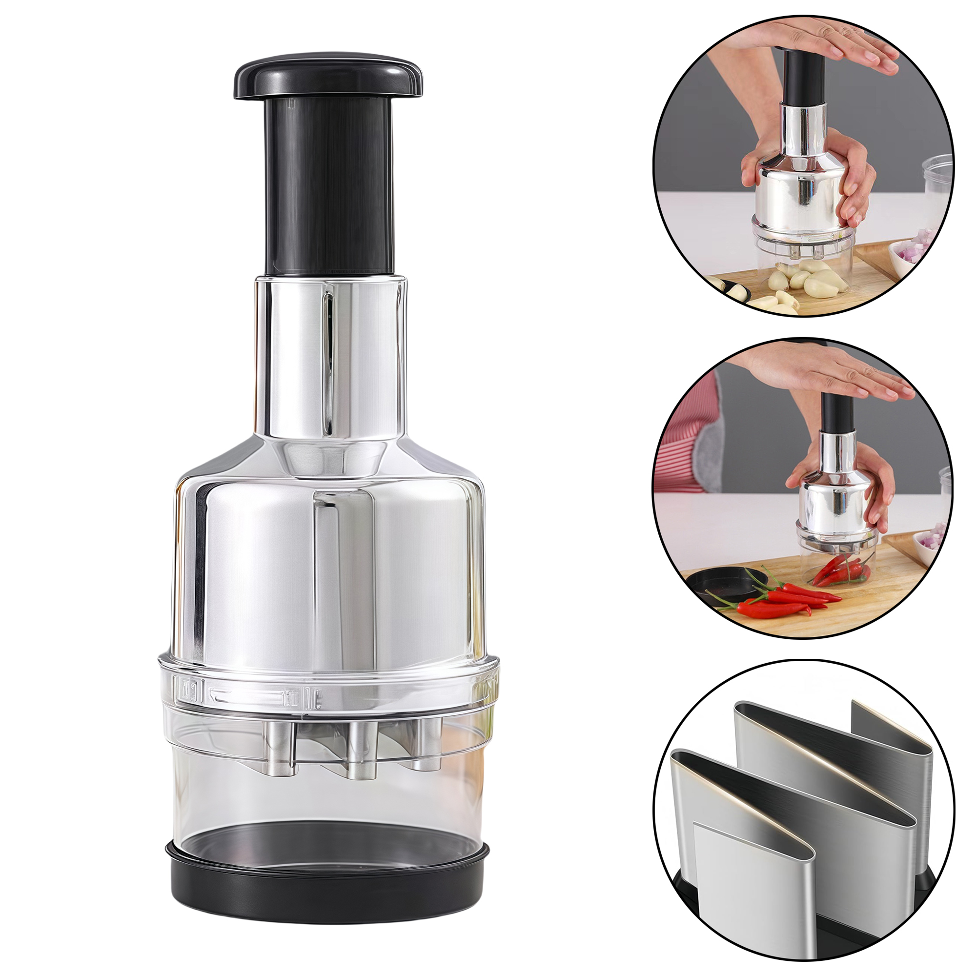 Silver Plated Multi-Function Garlic Press 3