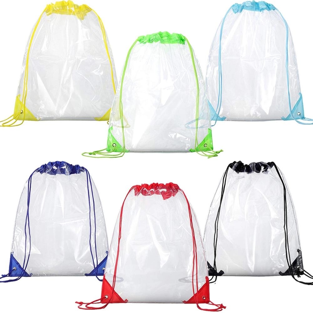 Clear Vinyl Drawstring Backpack Bag 1