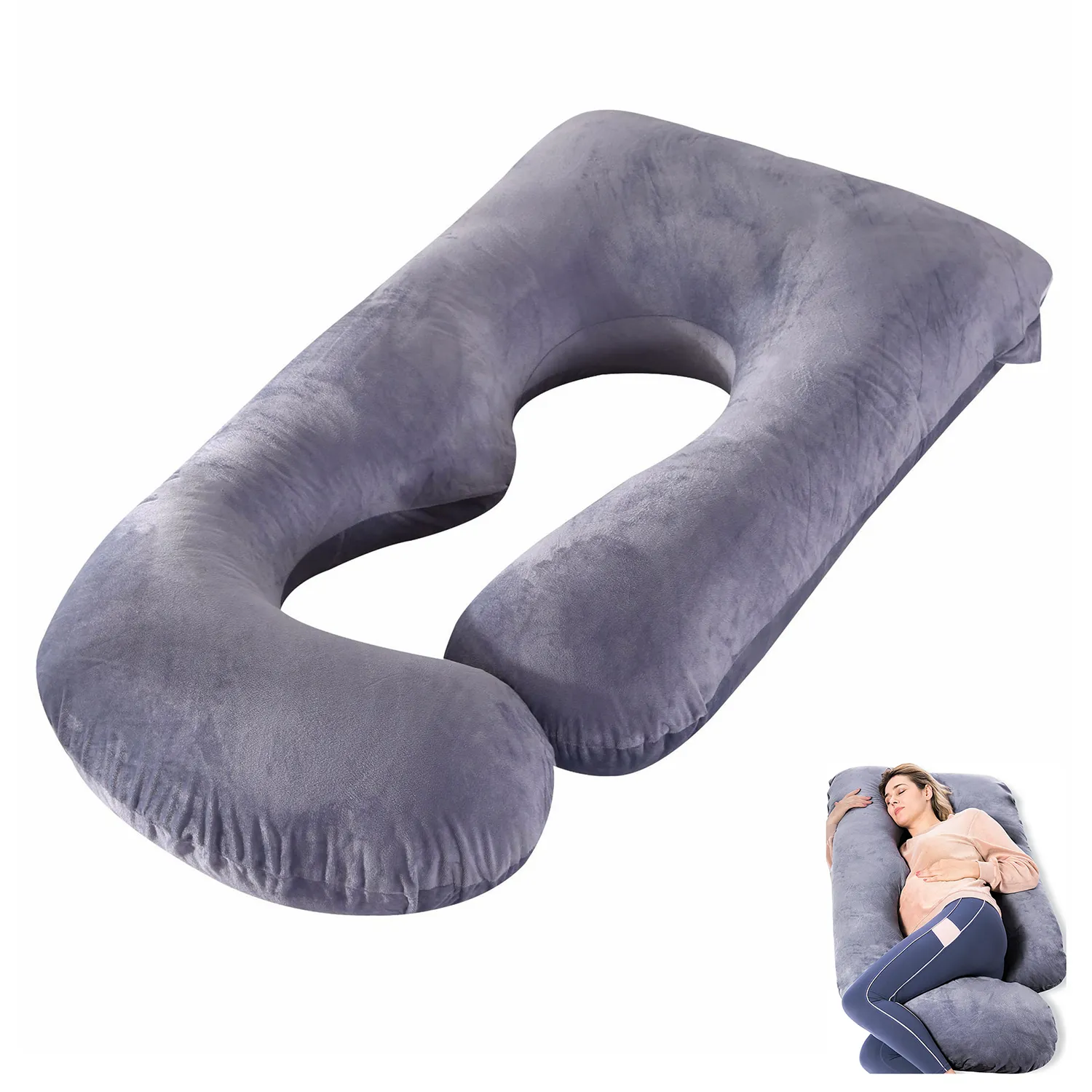 U Shaped Full Body Maternity Pillow with Removable Cover 2