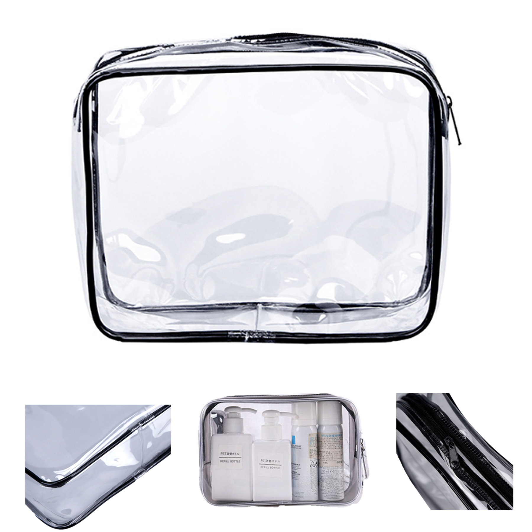 Portable WaterproofEasy Carry Toiletry Zipper Cosmetic Bag 2