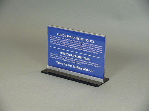 10x6 75 Clear Acrylic Counter Sign Holder with Accent Strip