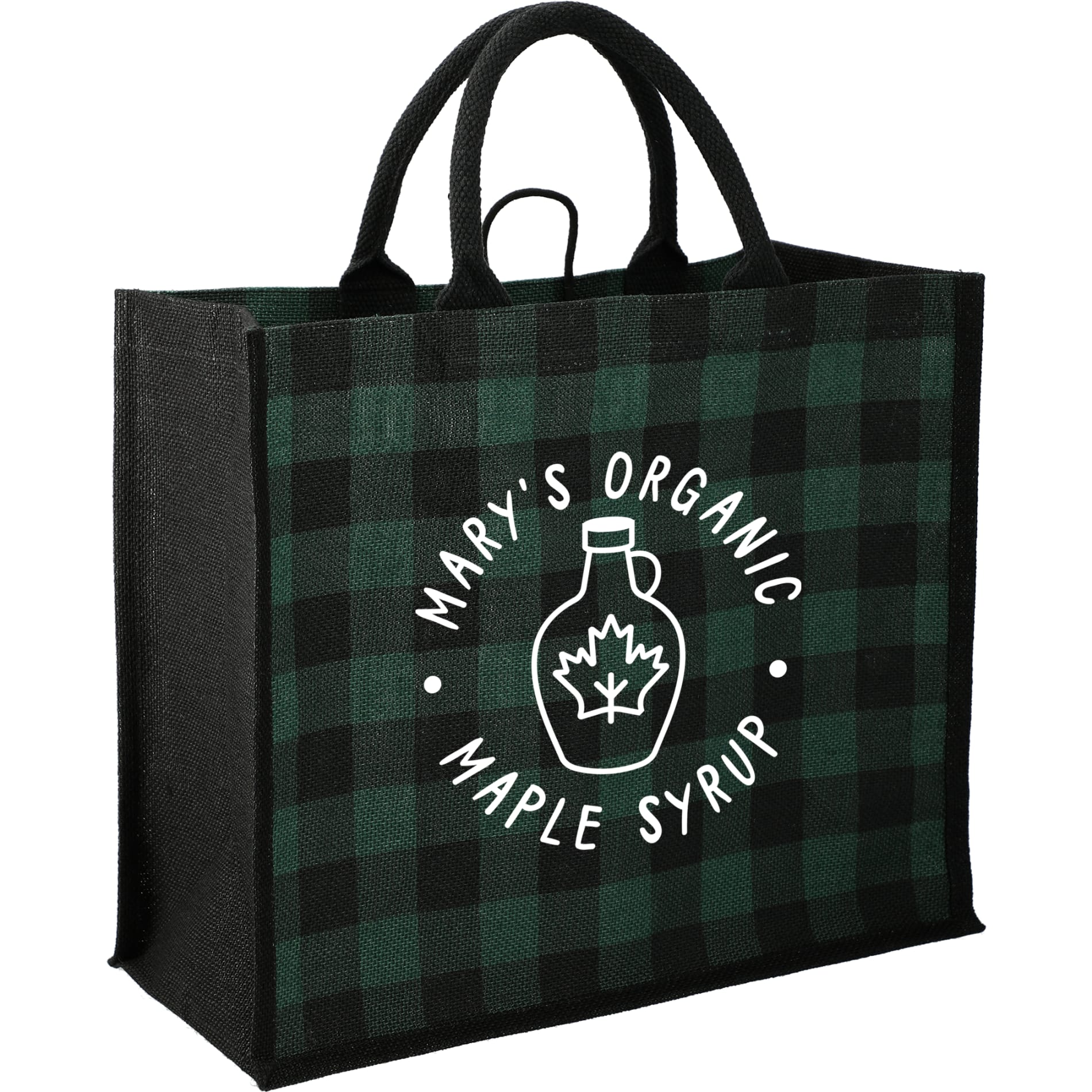 Buffalo Plaid Printed Jute Tote 49