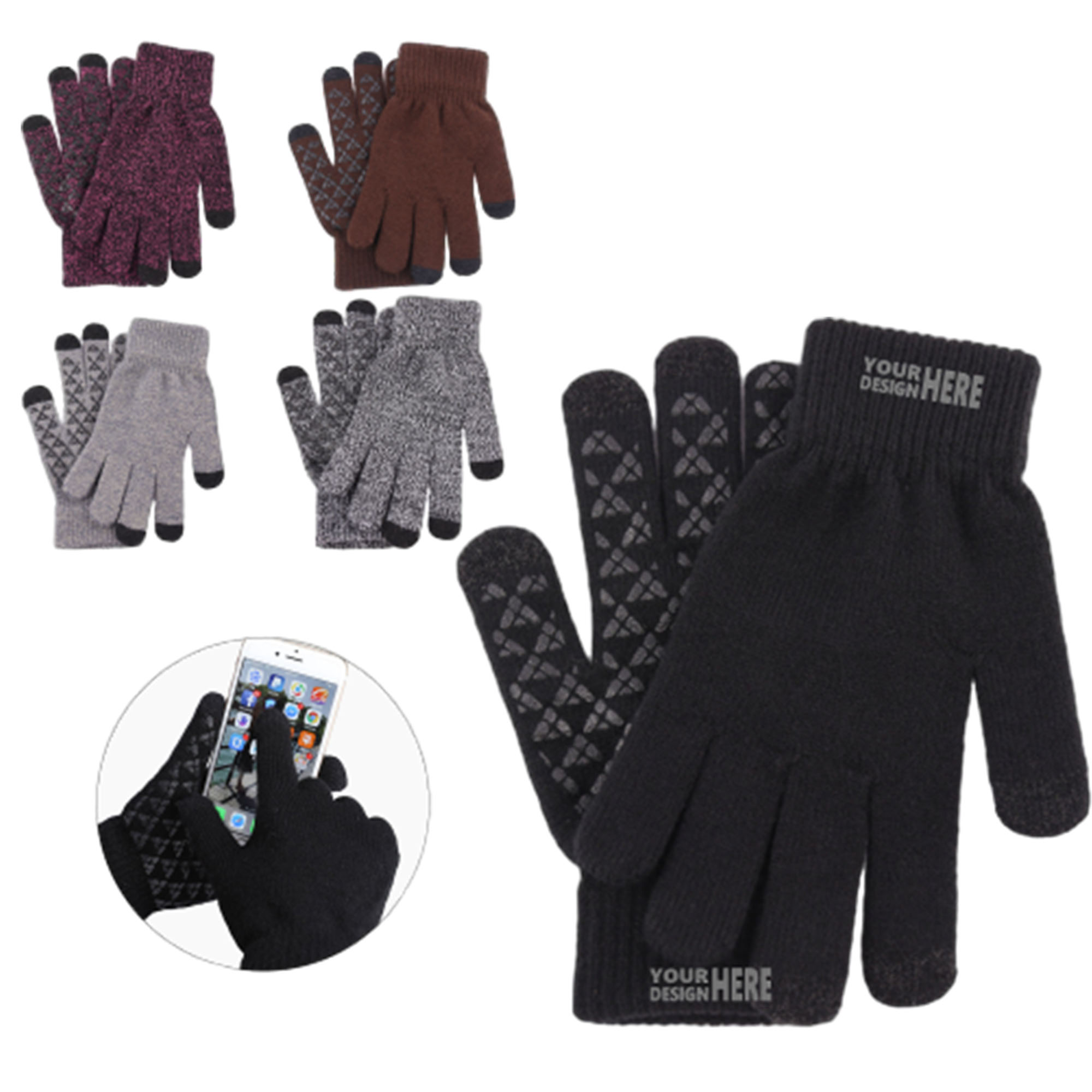 Colorful Winter Outdoor Anti Slip Touch Screen Gloves 2