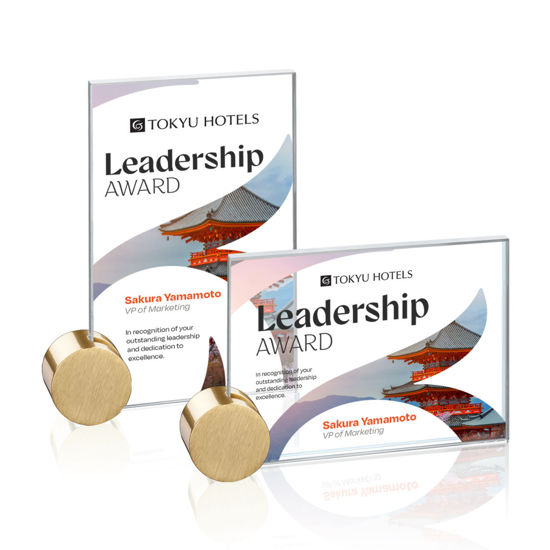 Bermuda VividPrint™ Award - Starfire/Gold Circle