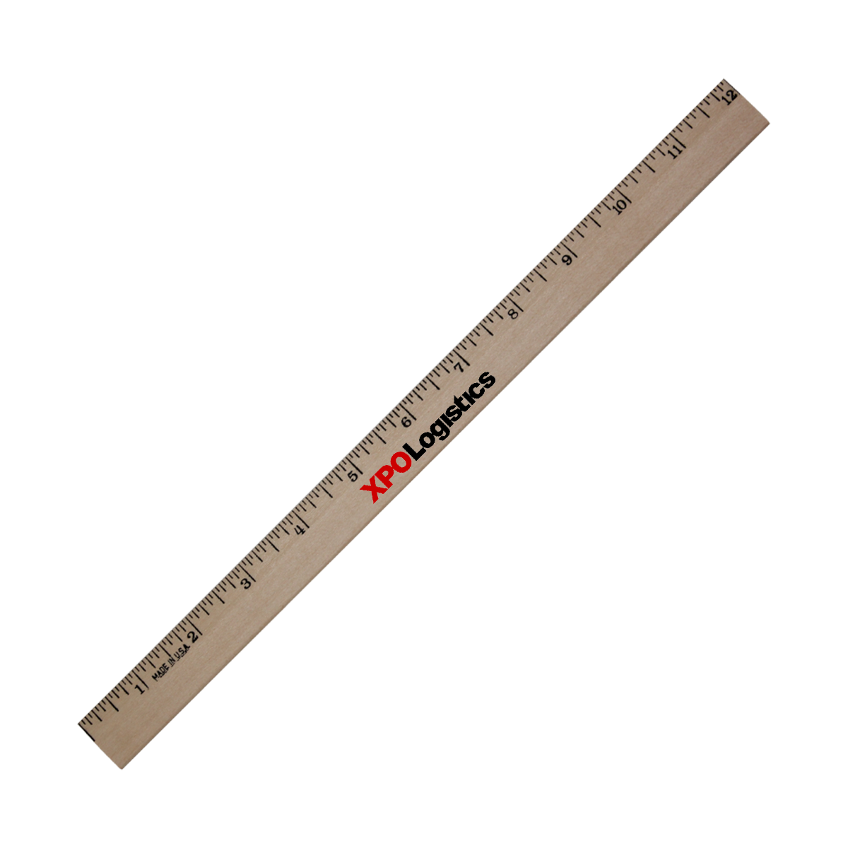 12" Clear Lacquer Beveled Wood - English Scale