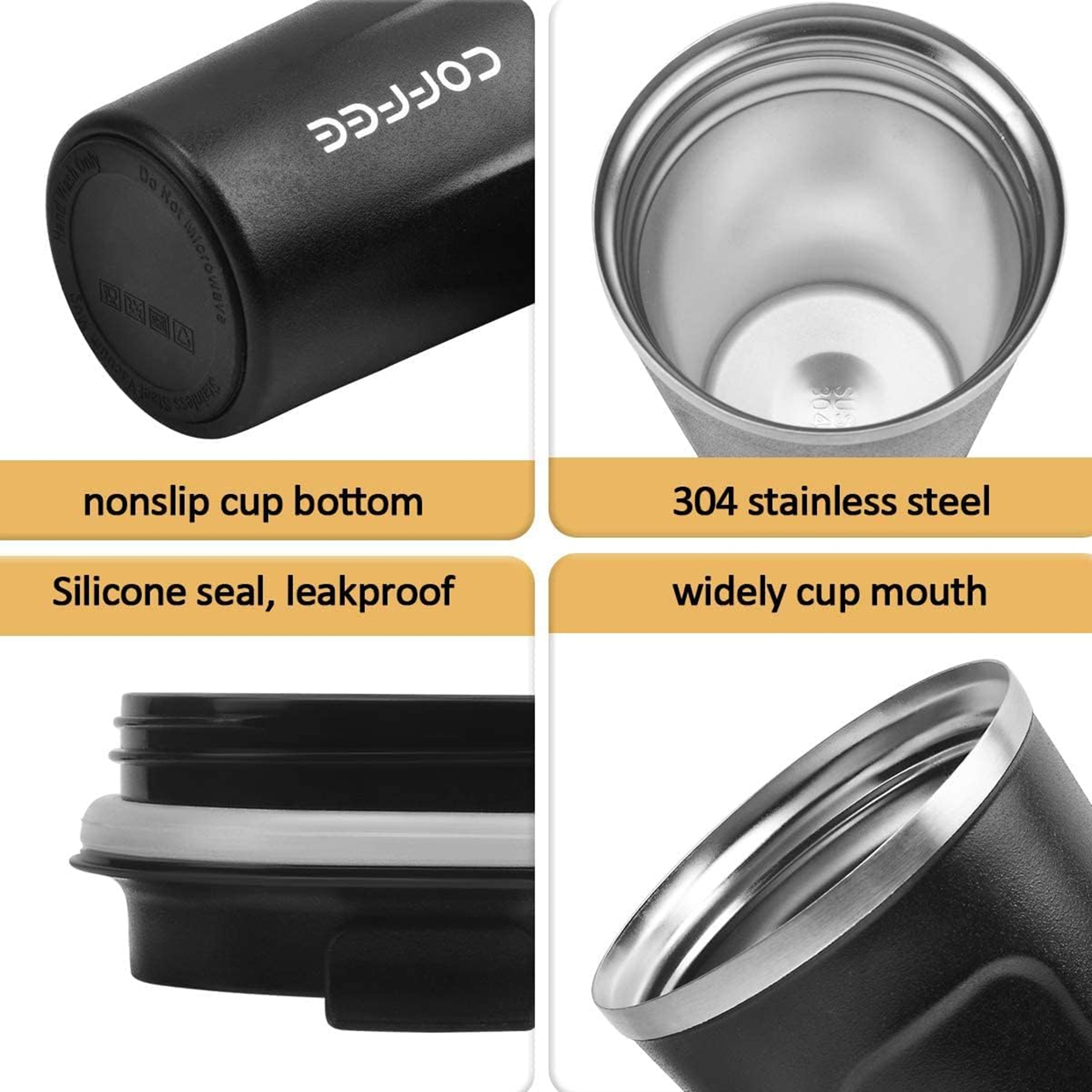 12 oz Travel Coffee Mug With Leakproof Lid 2