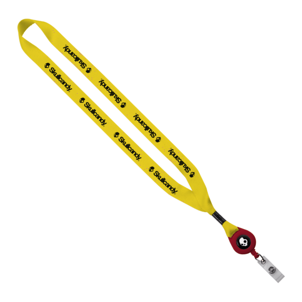 3/4" Polyester Lanyard with Metal Crimp & Retractable Badge Reel 232