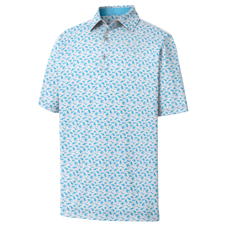 FootJoy Beach Print Lisle- Athletic Fit Polo 1
