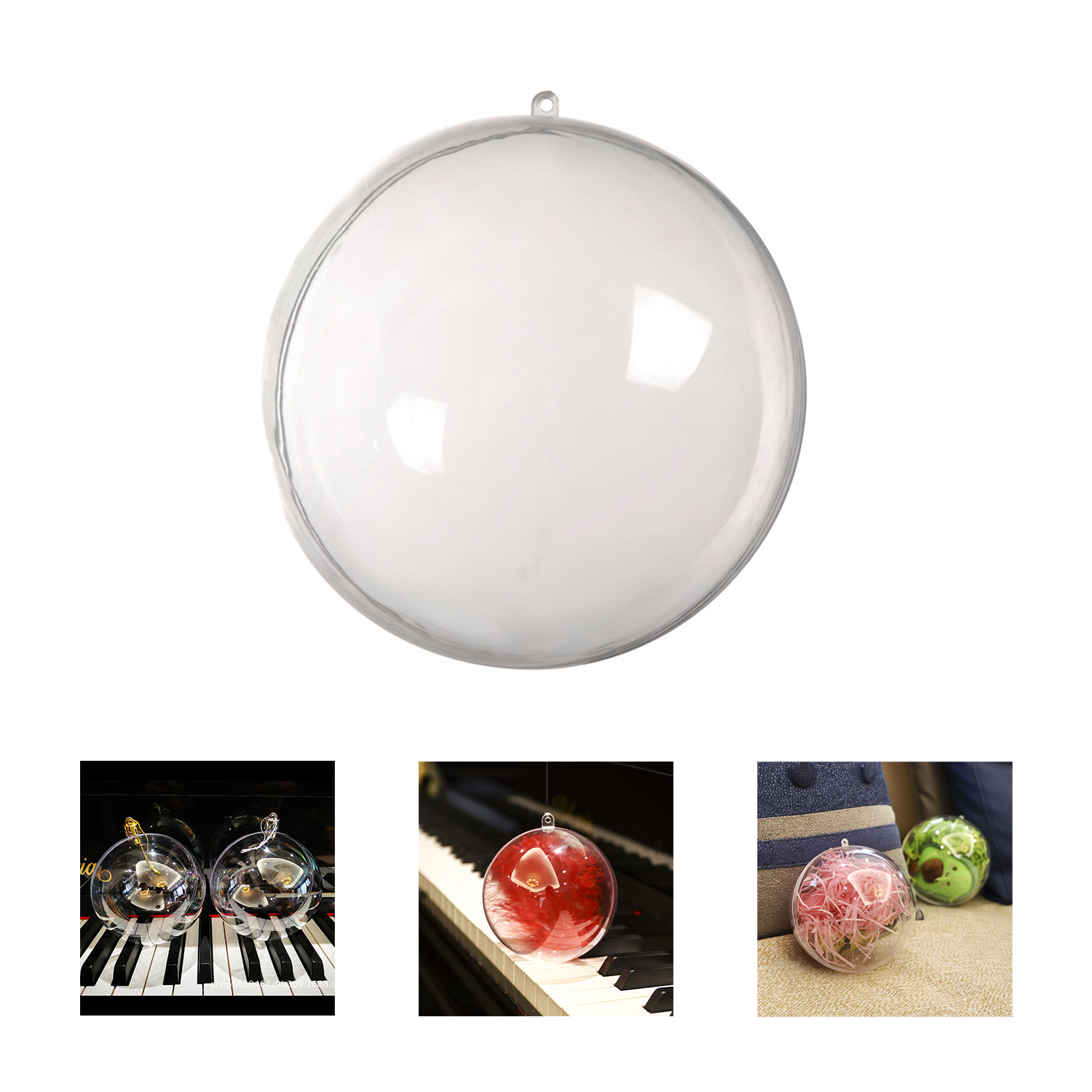 Clear Plastic Acrylic Molding Balls Holiday Ornaments 3