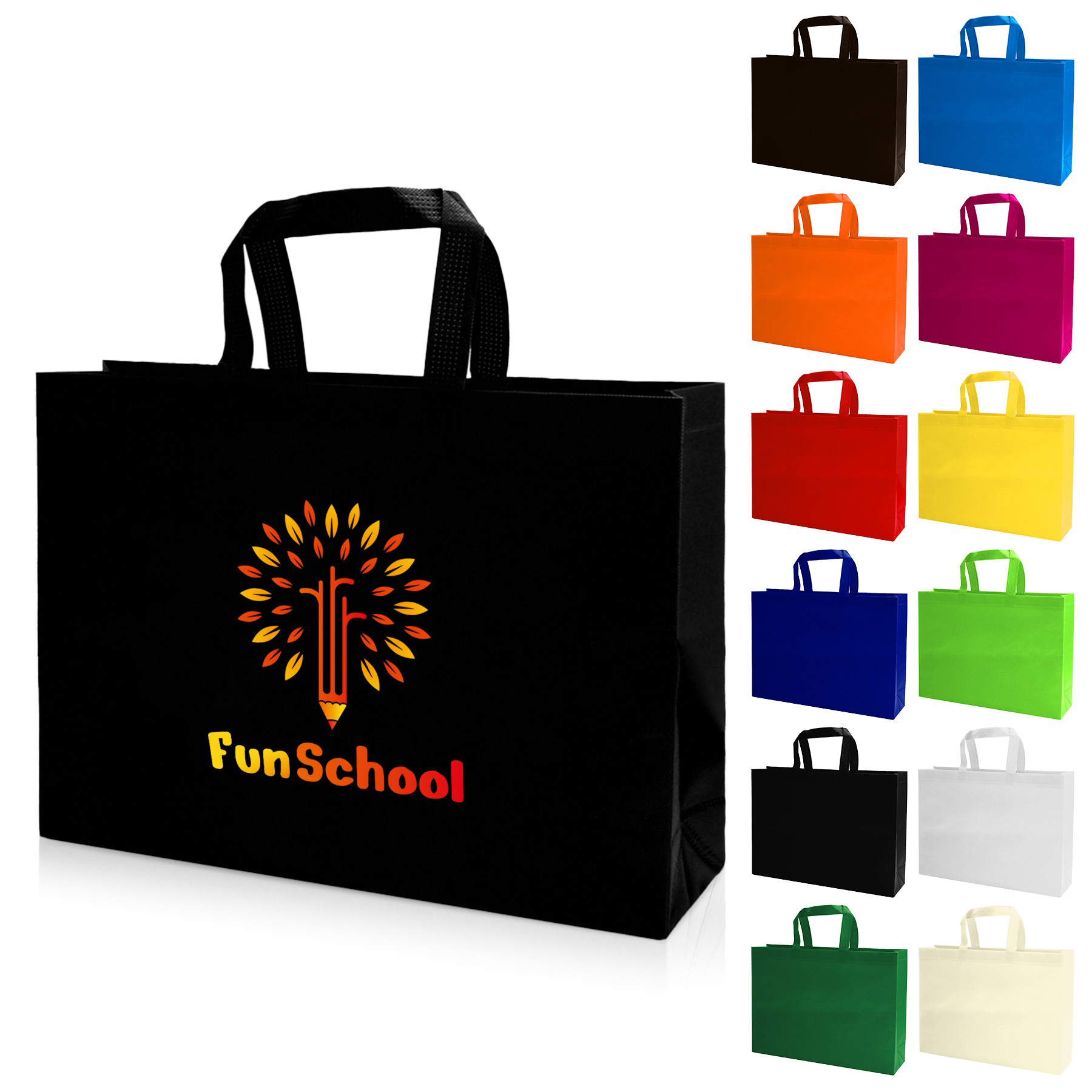 Heat Sealed Non-Woven Shopping Tote Bag(16''X12''X4'') 6