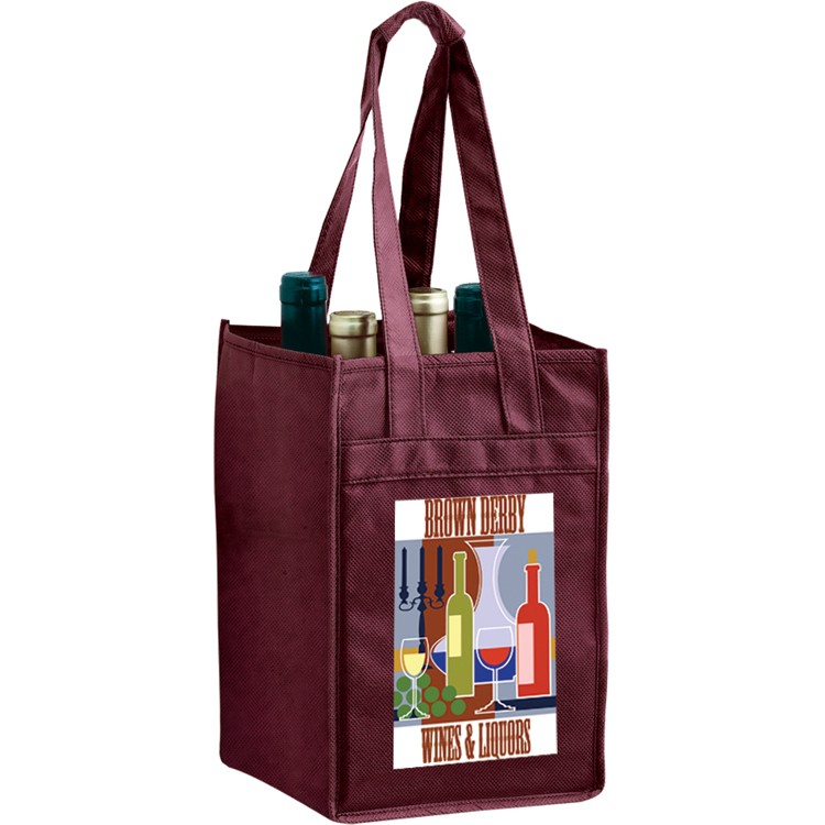 Non-woven 4 Bottle Wine Bag 1