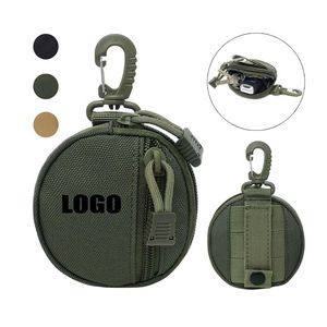Round Shaped Mini Bag Pouch With Carabiners Clips 9
