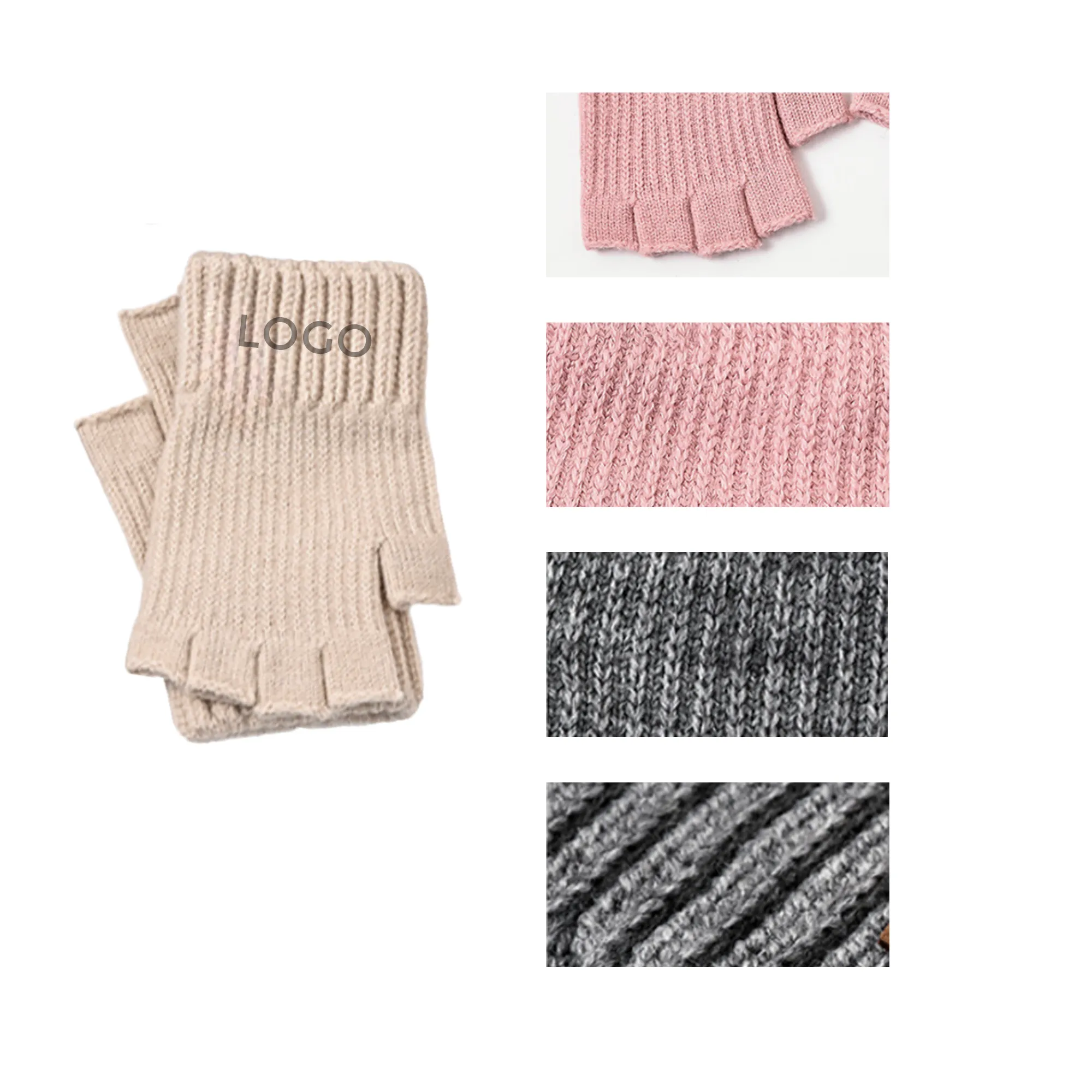 MOQ 10 PCS Knitted Fingerless Gloves 2