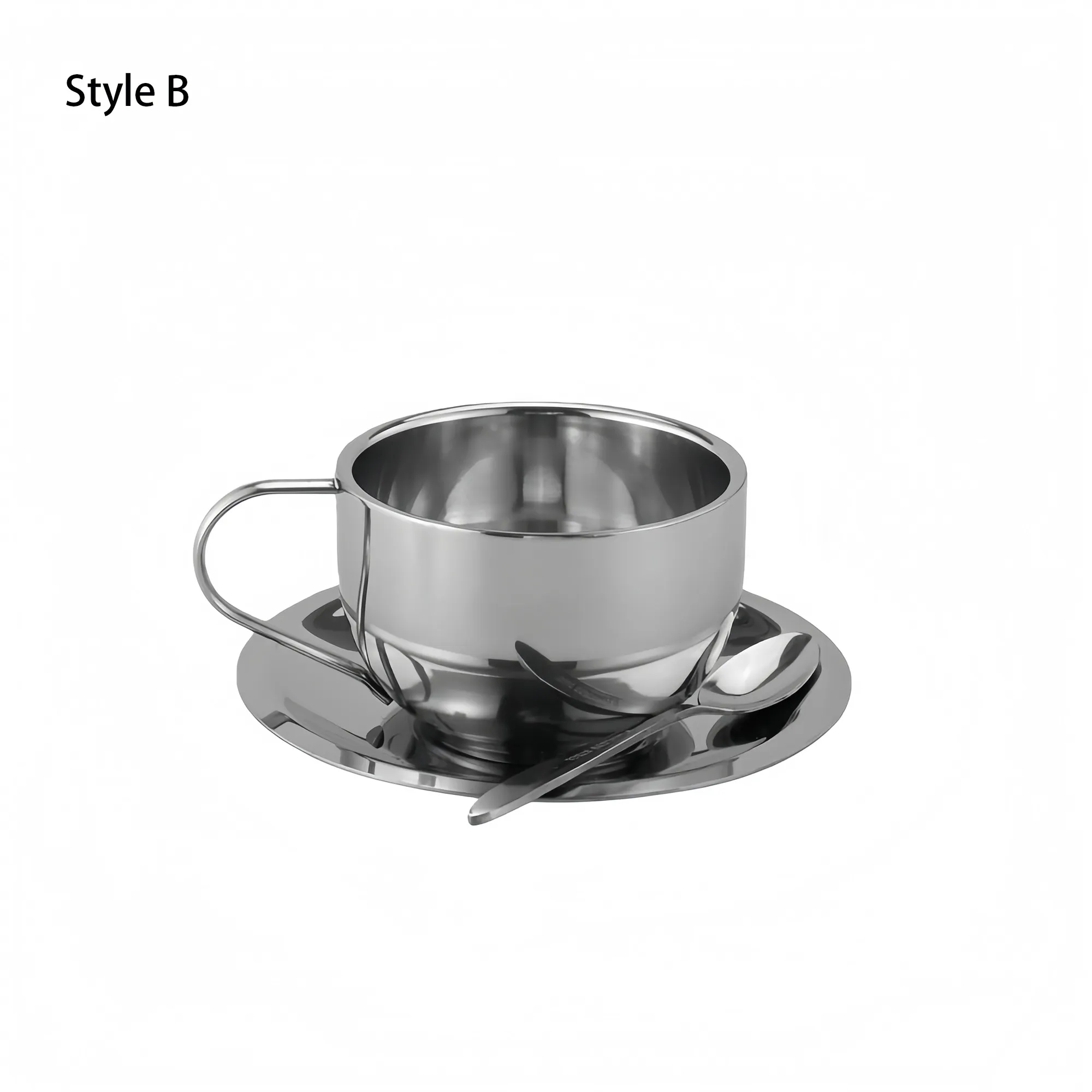 Double Wall Coffee Cup Set With Saucer And Spoon 2