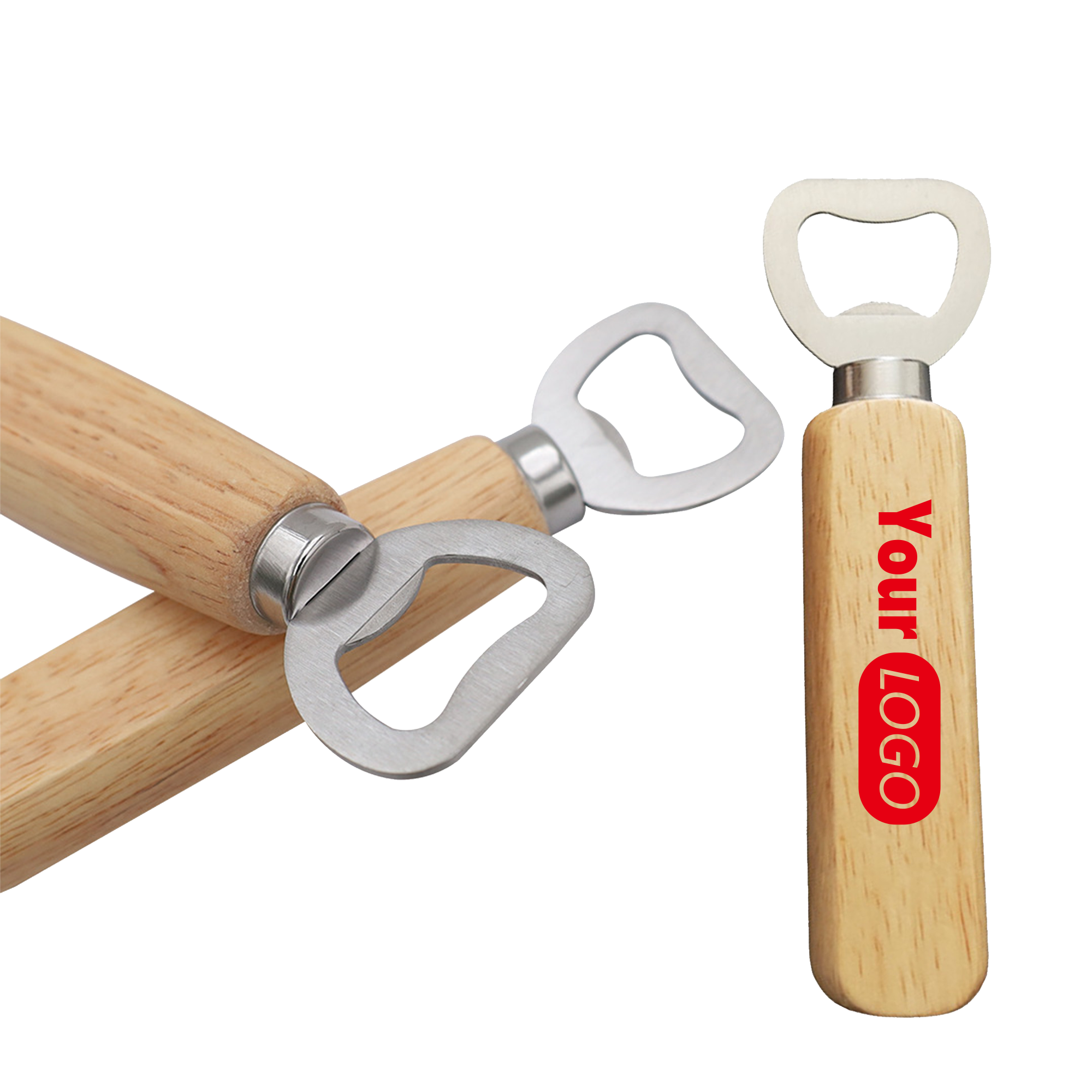 Stainless Steel Beer Bottle Opener with Wooden Handle 2
