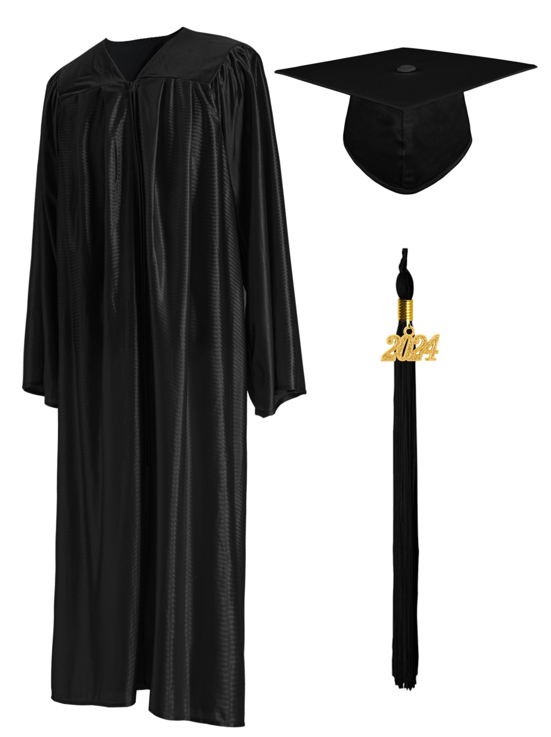 Shiny Graduation Gown Cap Tassel Set 2
