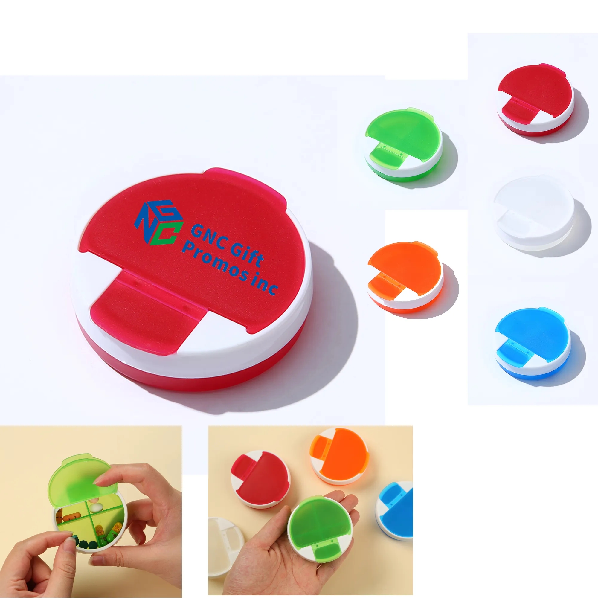 Mini Portable Medicine Storage Box with 4-Grid Design 6