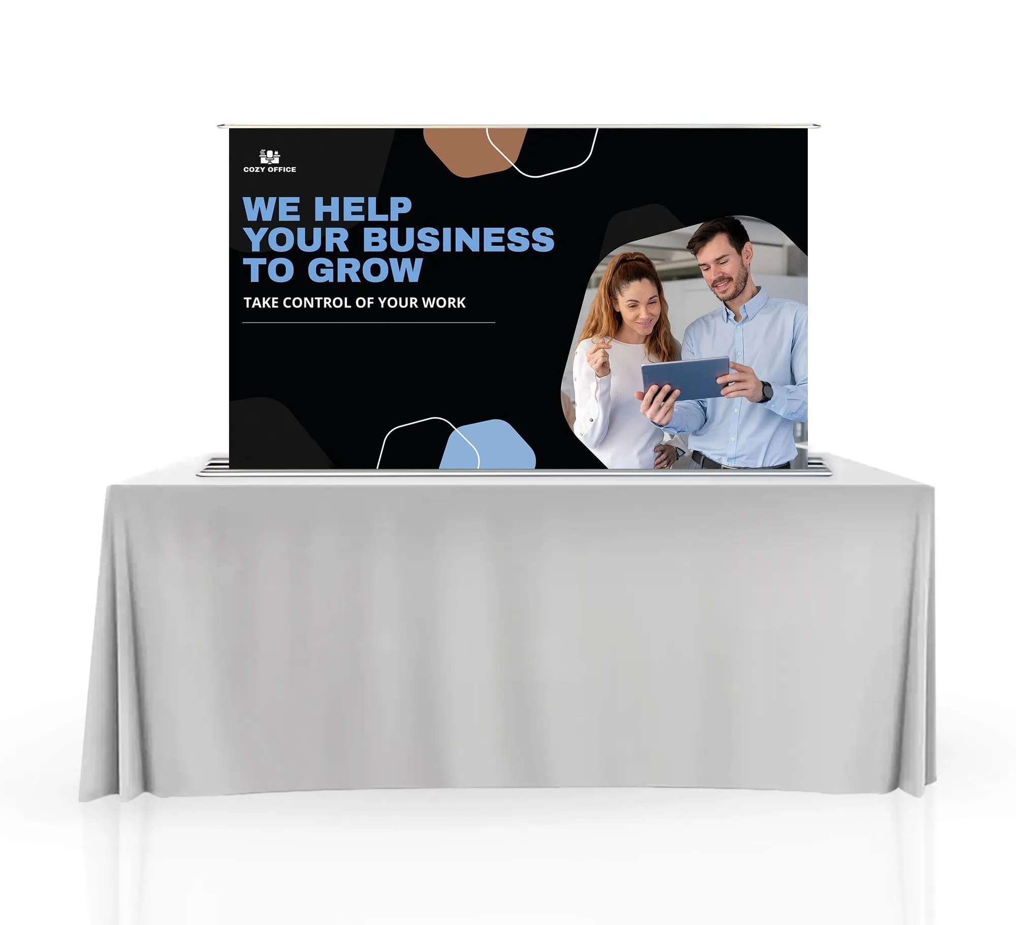 Silverstep Tabletop 60'' Retractable Banner Stand with Light 5