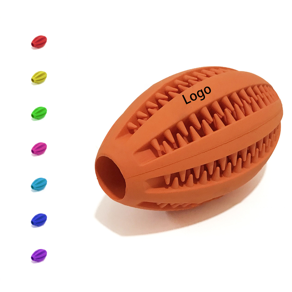 Football Shape Natural Rubber Dog Chew Toy 6