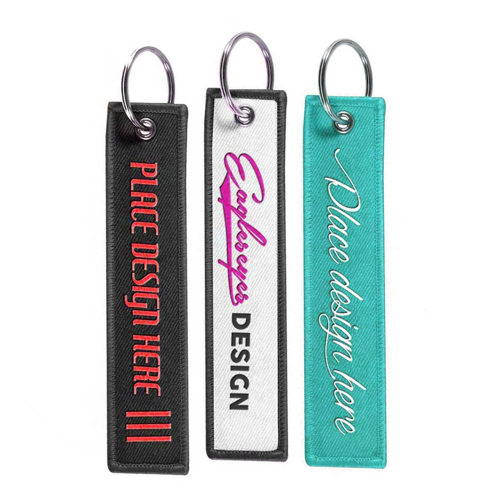 Custom Double-Sided Embroidered Flight Keychain 1