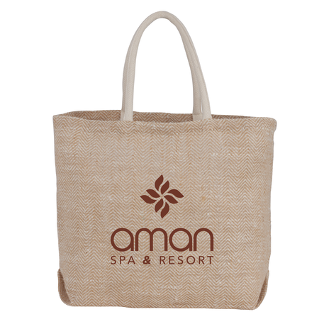 Herringbone Jute Tote 17