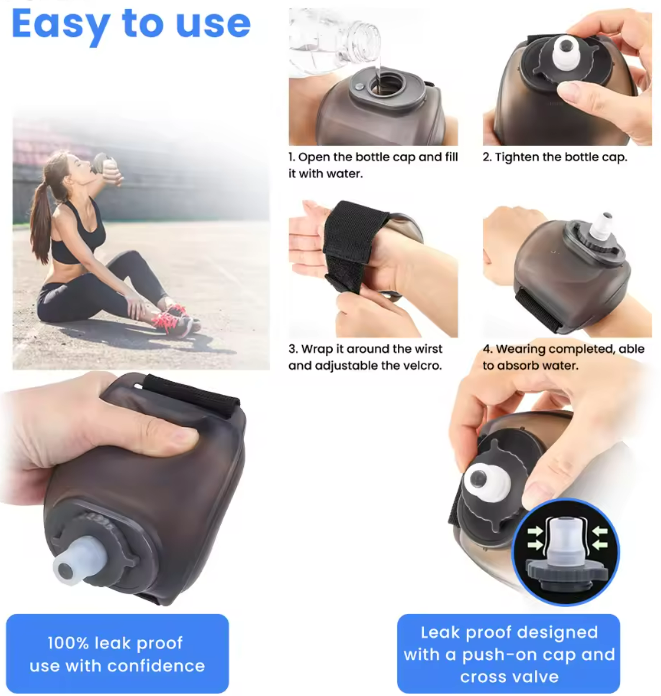Silicone Gym Sport Portable Wrist Water Bottle 5