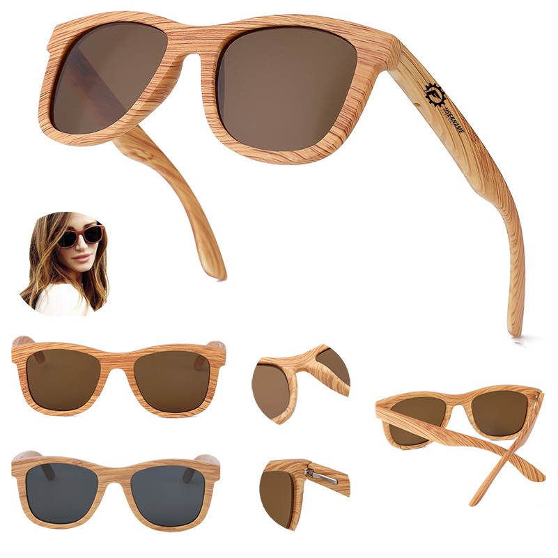 Faux Wood Frame Sunglasses 1