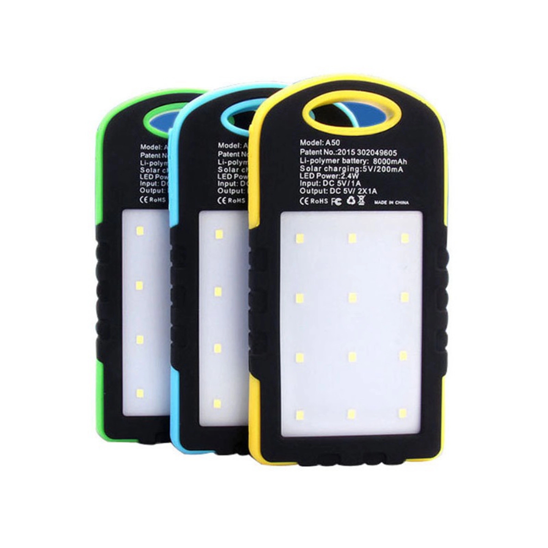 5000 mAh Solar Energy Power Bank with LED Light 8