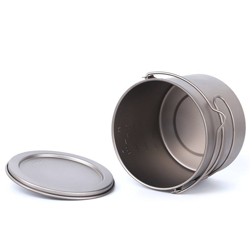 Titanium Camping Hanging Cookware Pot 6