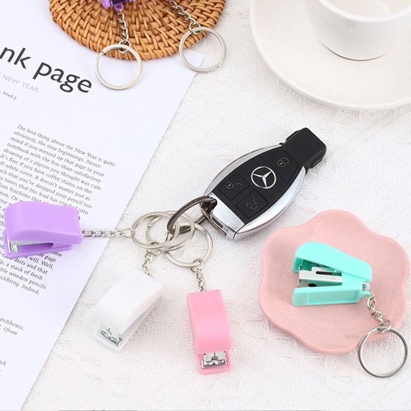 Portable Paper Binding Binder Mini Stapler w/Keychain 3