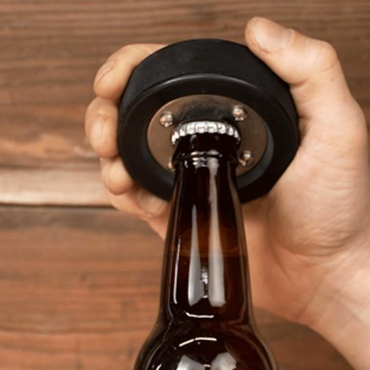 Hockey Puck Bottle Opener with Custom Logo Print 4