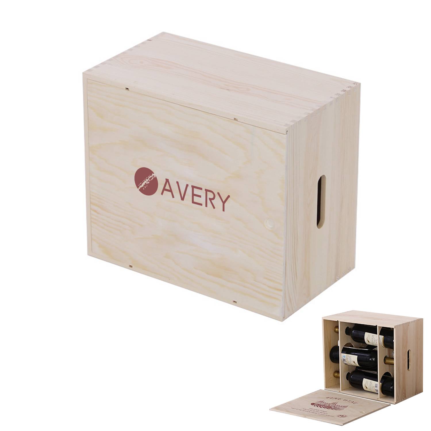 6-Bottle Wood Wine Box 1