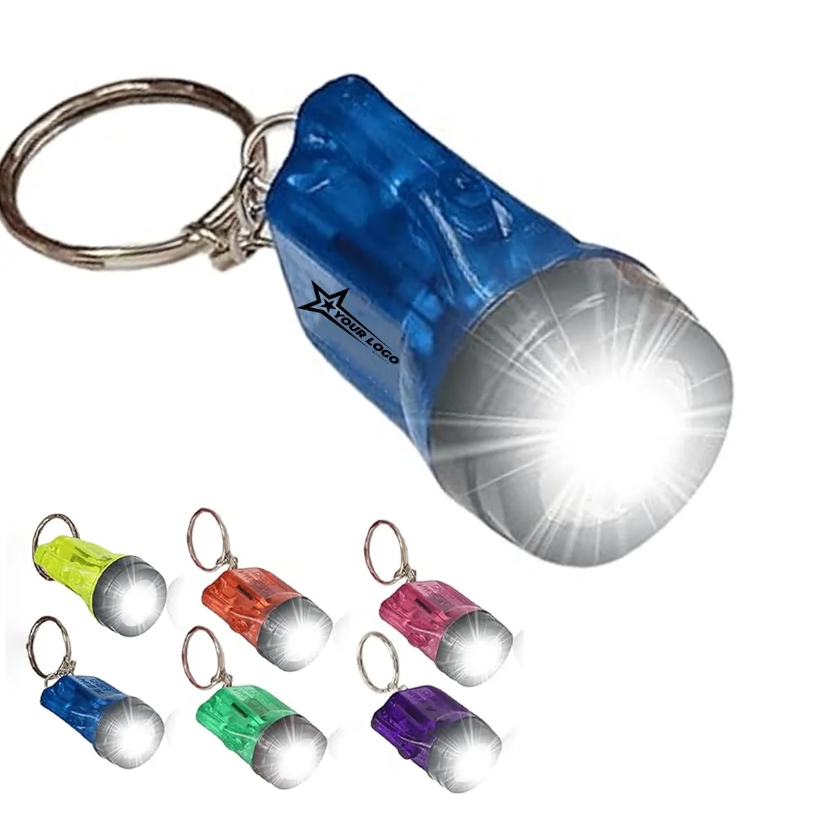 Mini Plastic Flashlight Keychain Pendant 4