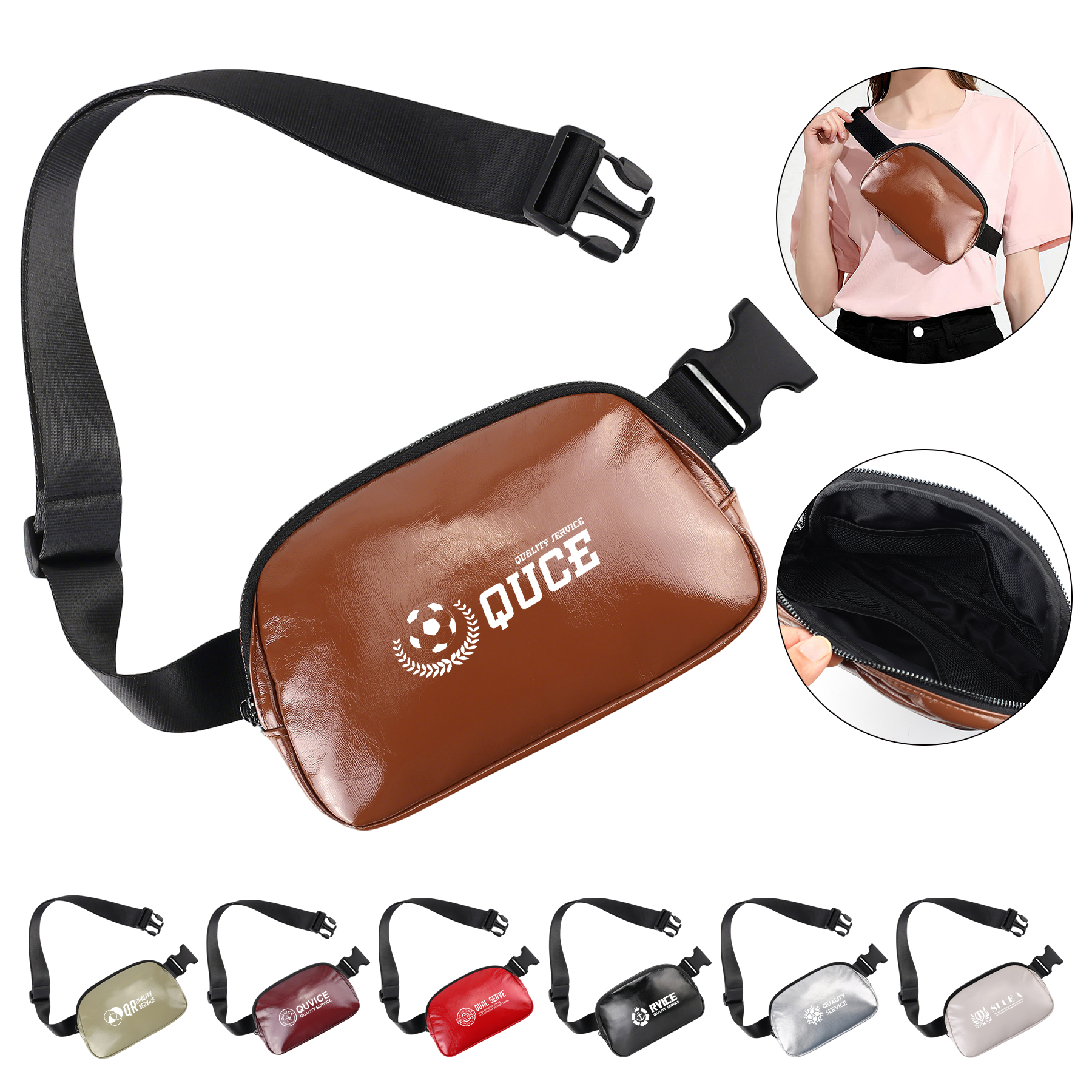 Waterproof Outdoor Leisure Leather Waist Bag Crossbody Bag 2