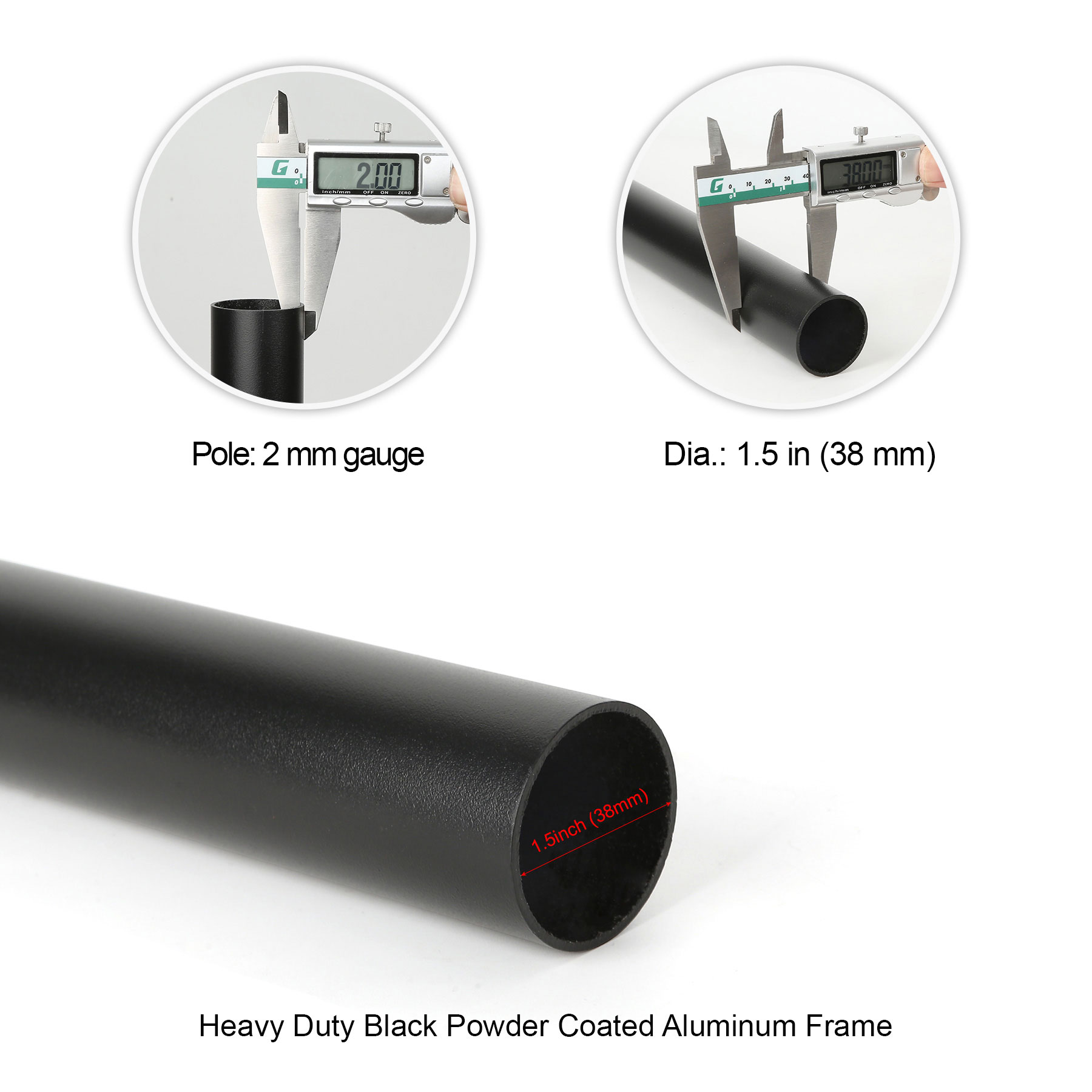 7.5' Black Aluminum Commerical Market Umbrella w/ Crank & Auto-Tilt ( Dye Sublimation ) 3