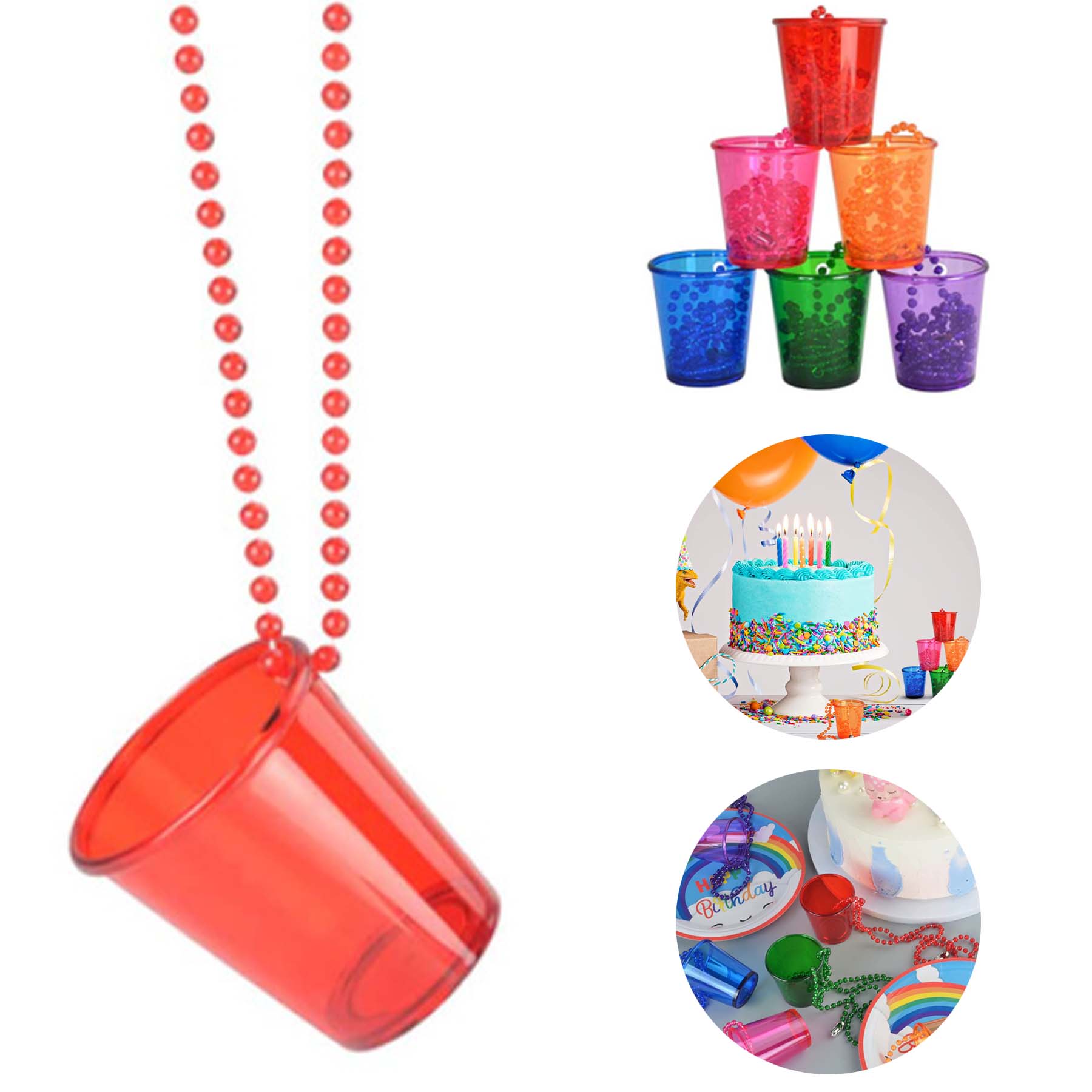 Shot Glasses on Beaded Necklace