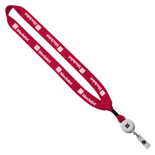 3/4" Cotton Lanyard with Metal Crimp & Retractable Badge Reel 205