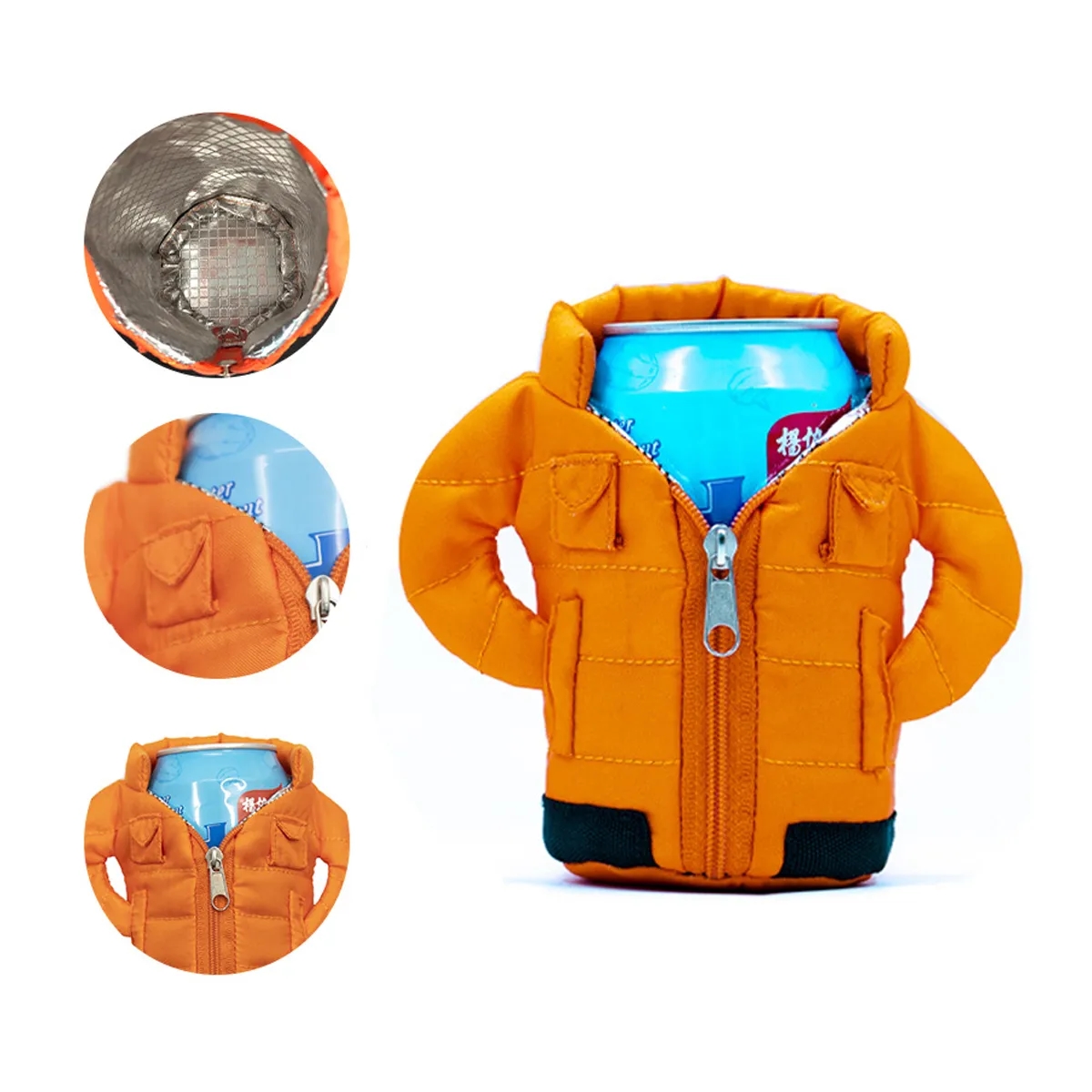 Puffer Jacket Can Cooler Insulated Sleeve 12 Oz. 5