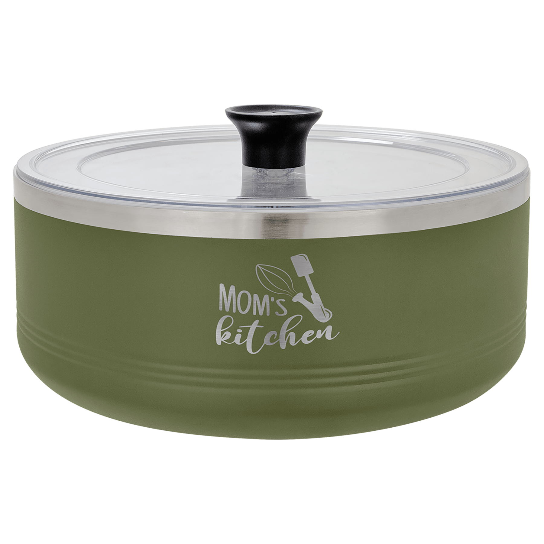 Polar Camel Olive Green 3 Quart Serving Bowl with Lid 2
