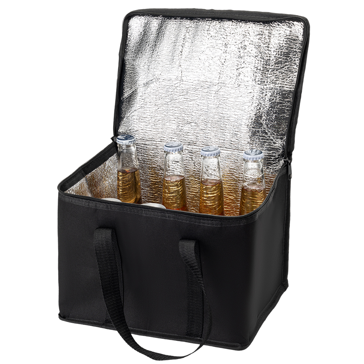600D Insulated Zipper closure Lunch Bag with Double Handles 4