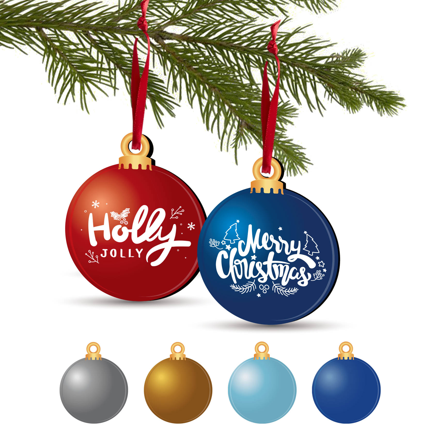 Free Shipping 3.5" Solid Color Christmas Ornament - Snowball 6