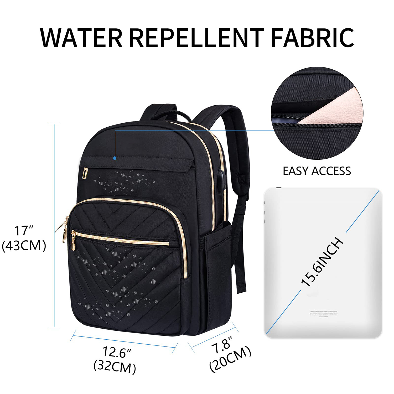 Oxford Waterproof Travel Backpack With Usb Charging Port 1