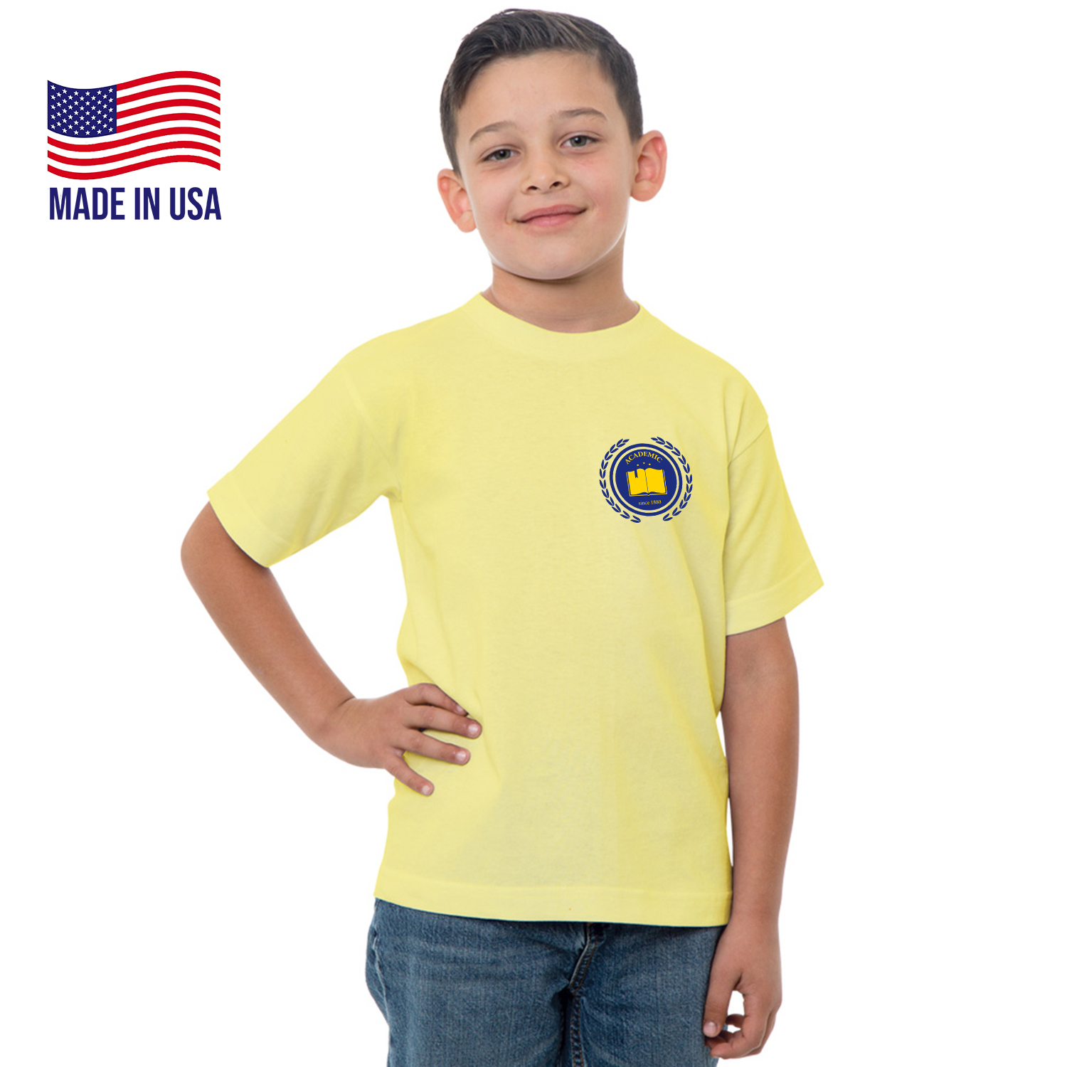 100% Cotton USA-Made Youth Crew Tee 2