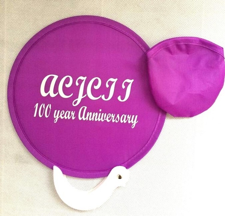 8" diameter 190T material folding fans with handle 2