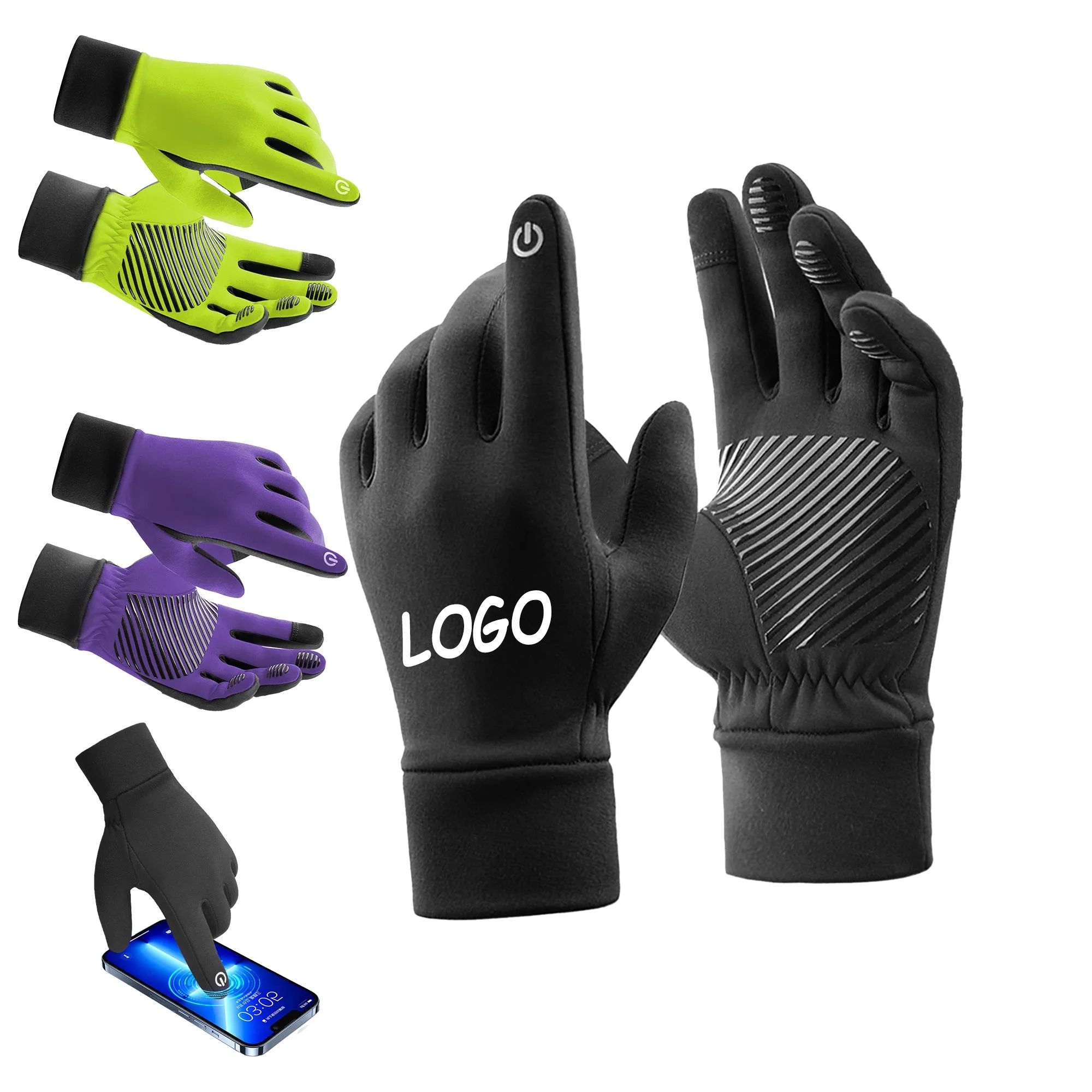 MOQ 10 Winter Padded Touch Screen Cycling Gloves Outdoor